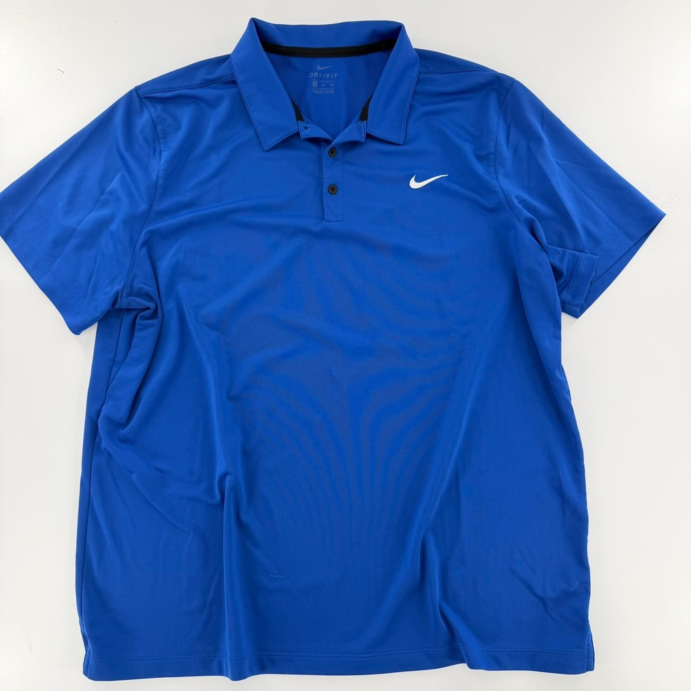 Nike Polo Shirt Dri-Fit Modern Men XXL Blue Athletic Golf Short Sleeve Top Tee